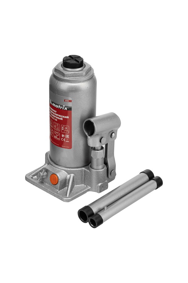 Домкрат гидравлический бутылочный, 5 т, h подъема 197-382 мм Matrix