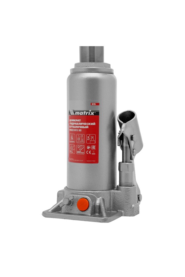 Домкрат гидравлический бутылочный, 6 т, h подъема 216-413 мм Matrix