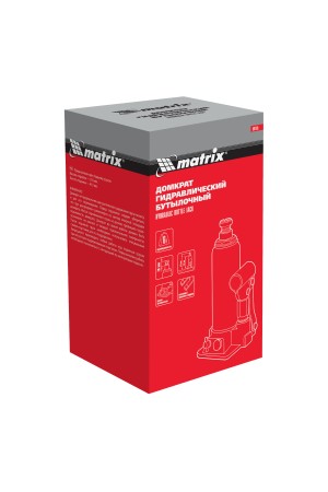 Домкрат гидравлический бутылочный, 6 т, h подъема 216-413 мм Matrix