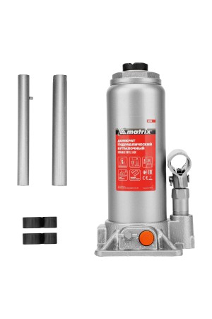 Домкрат гидравлический бутылочный, 6 т, h подъема 216-413 мм Matrix