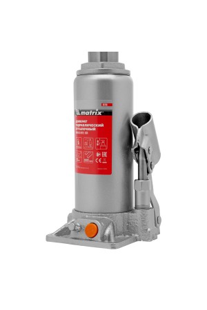 Домкрат гидравлический бутылочный, 8 т, h подъема 230-457 мм Matrix