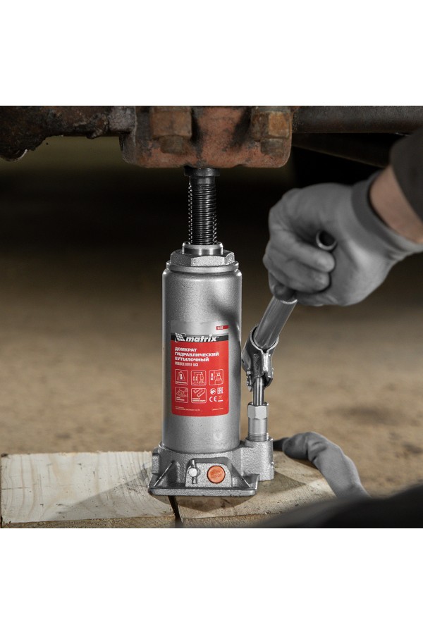 Домкрат гидравлический бутылочный, 8 т, h подъема 230-457 мм Matrix