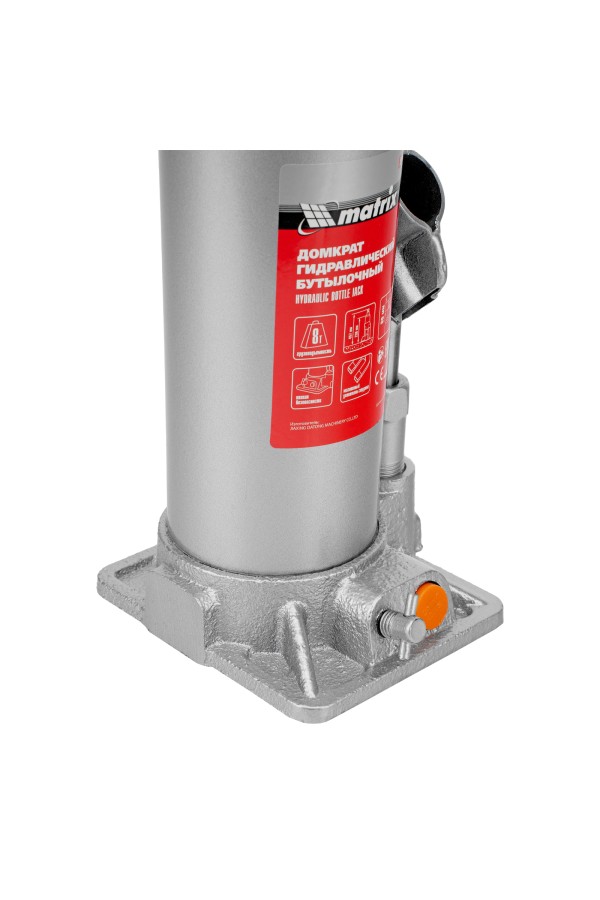 Домкрат гидравлический бутылочный, 8 т, h подъема 230-457 мм Matrix
