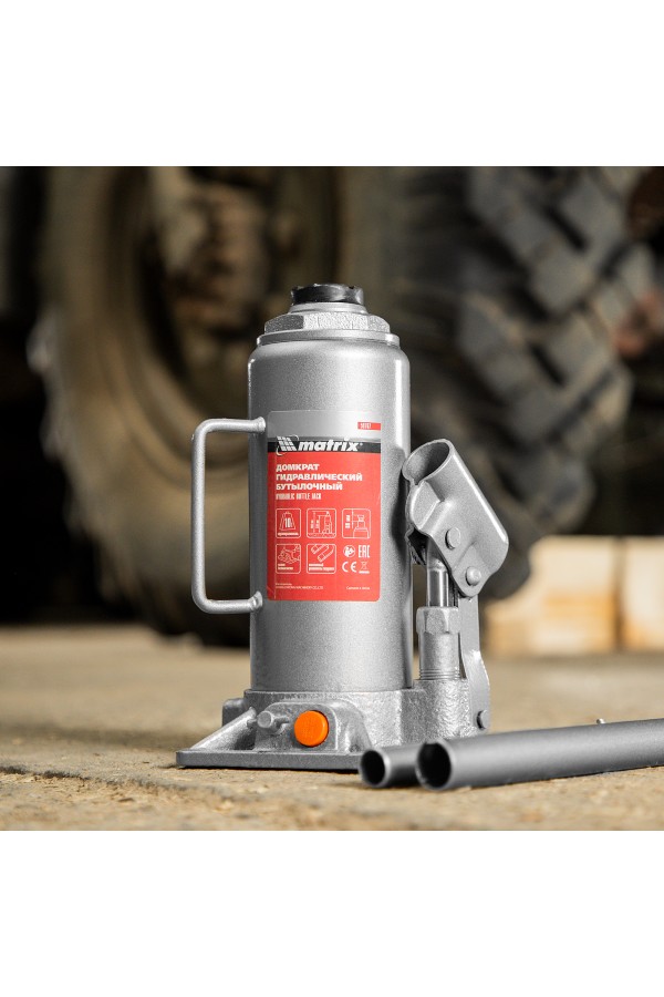 Домкрат гидравлический бутылочный, 10 т, h подъема 230-460 мм Matrix
