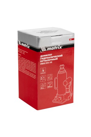Домкрат гидравлический бутылочный, 10 т, h подъема 230-460 мм Matrix