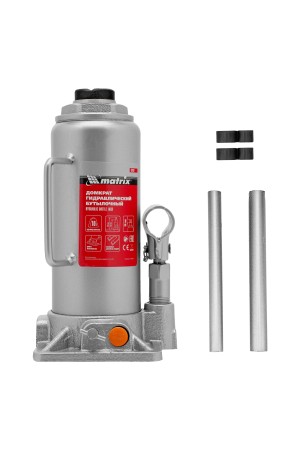 Домкрат гидравлический бутылочный, 10 т, h подъема 230-460 мм Matrix