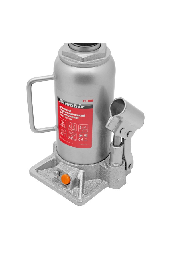 Домкрат гидравлический бутылочный, 12 т, h подъема 230-465 мм Matrix