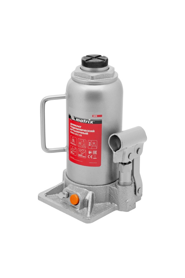 Домкрат гидравлический бутылочный, 12 т, h подъема 230-465 мм Matrix