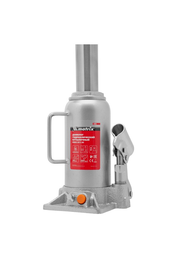Домкрат гидравлический бутылочный, 12 т, h подъема 230-465 мм Matrix