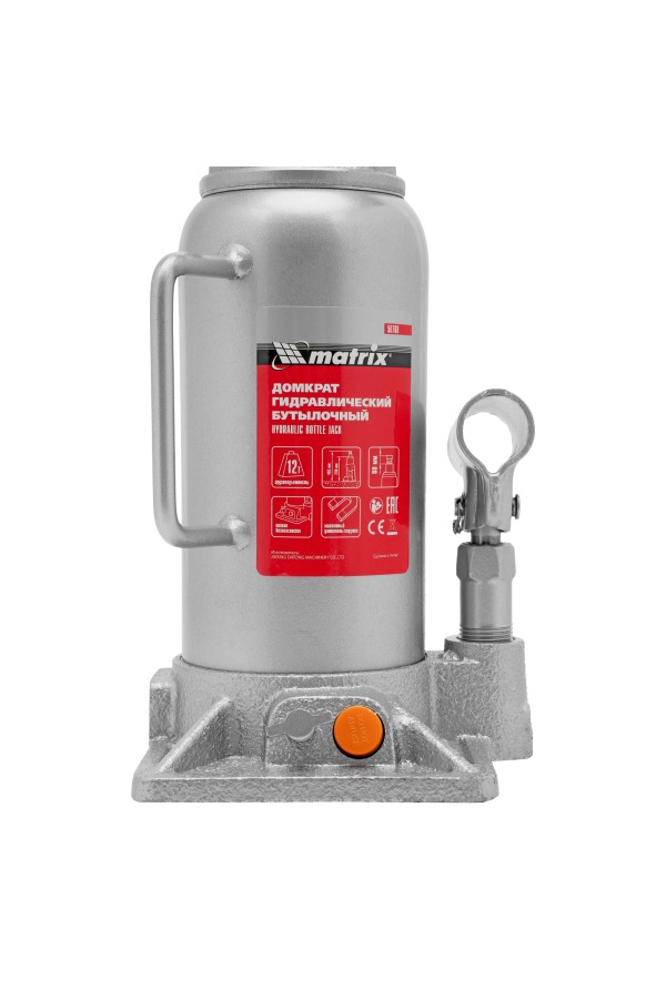 Домкрат гидравлический бутылочный, 12 т, h подъема 230-465 мм Matrix