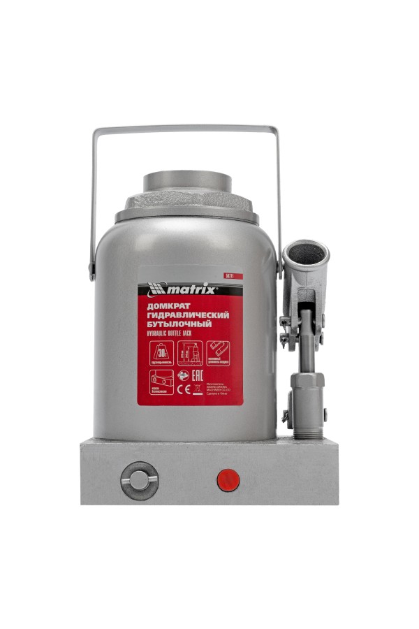 Домкрат гидравлический бутылочный, 30 т, h подъема 244-370 мм Matrix