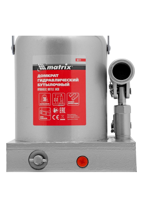 Домкрат гидравлический бутылочный, 30 т, h подъема 244-370 мм Matrix