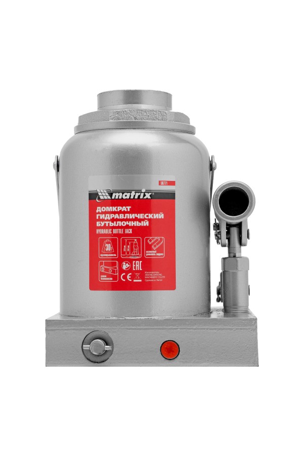 Домкрат гидравлический бутылочный, 30 т, h подъема 244-370 мм Matrix