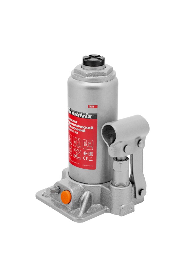 Домкрат гидравлический бутылочный, 3 т, h подъема 178-343 мм, в пластиковом кейсе Matrix