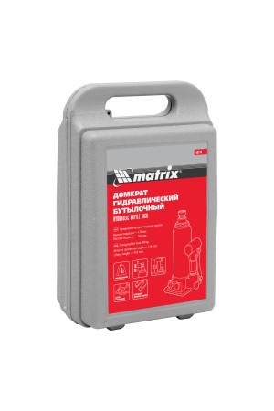 Домкрат гидравлический бутылочный, 3 т, h подъема 178-343 мм, в пластиковом кейсе Matrix