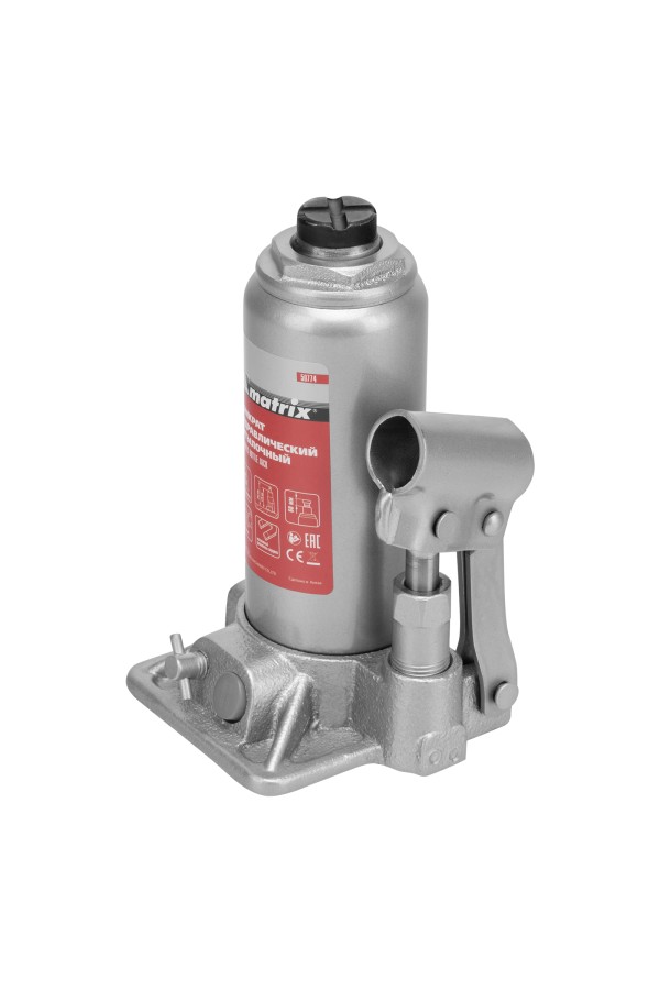 Домкрат гидравлический бутылочный, 3 т, h подъема 178-343 мм, в пластиковом кейсе Matrix