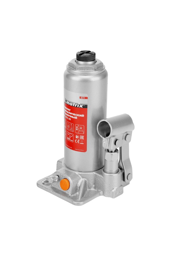 Домкрат гидравлический бутылочный, 4 т, h подъема 194-372 мм, в пластиковом кейсе Matrix