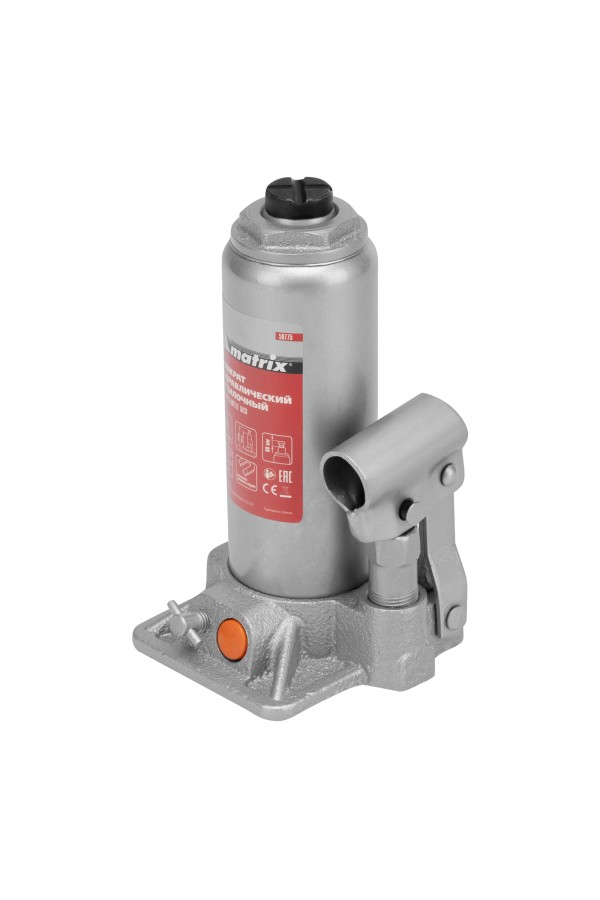 Домкрат гидравлический бутылочный, 4 т, h подъема 194-372 мм, в пластиковом кейсе Matrix