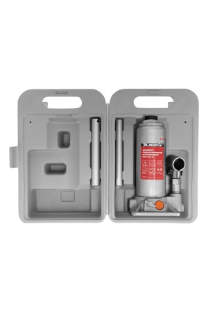 Домкрат гидравлический бутылочный, 4 т, h подъема 194-372 мм, в пластиковом кейсе Matrix