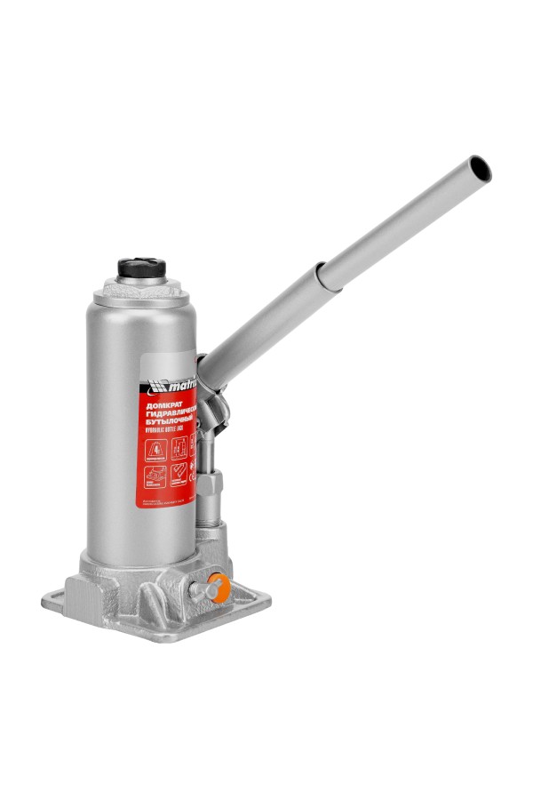 Домкрат гидравлический бутылочный, 4 т, h подъема 194-372 мм, в пластиковом кейсе Matrix