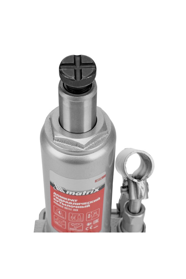 Домкрат гидравлический бутылочный, 4 т, h подъема 194-372 мм, в пластиковом кейсе Matrix