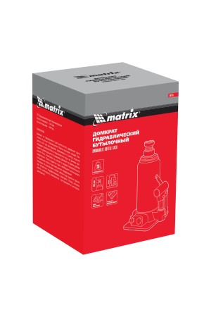 Домкрат гидравлический бутылочный, 20 т, h подъема 244-449 мм Matrix