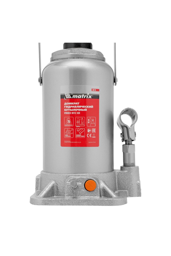 Домкрат гидравлический бутылочный, 20 т, h подъема 244-449 мм Matrix
