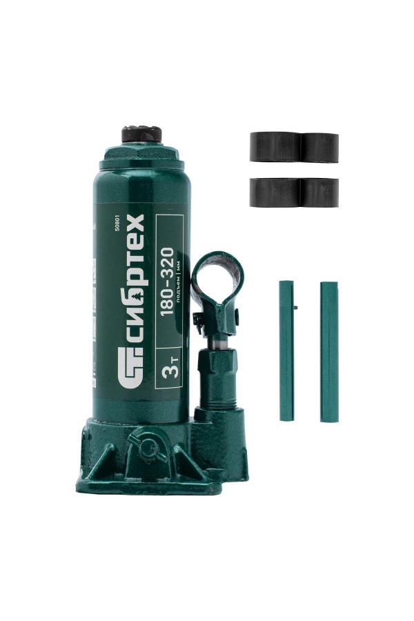 Домкрат гидравлический бутылочный, 3 т, 180-320 мм Сибртех