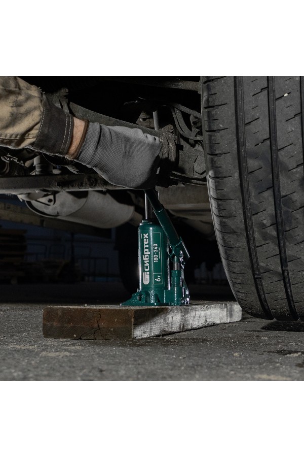 Домкрат гидравлический бутылочный, 6 т, 180-340 мм Сибртех