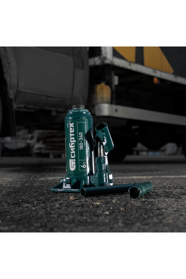 Домкрат гидравлический бутылочный, 6 т, 180-340 мм Сибртех