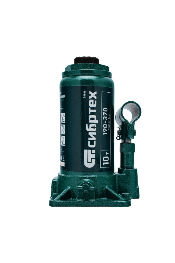 Домкрат гидравлический бутылочный, 10 т, 190-370 мм Сибртех