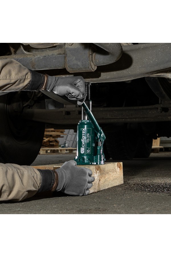 Домкрат гидравлический бутылочный, 10 т, 190-370 мм Сибртех