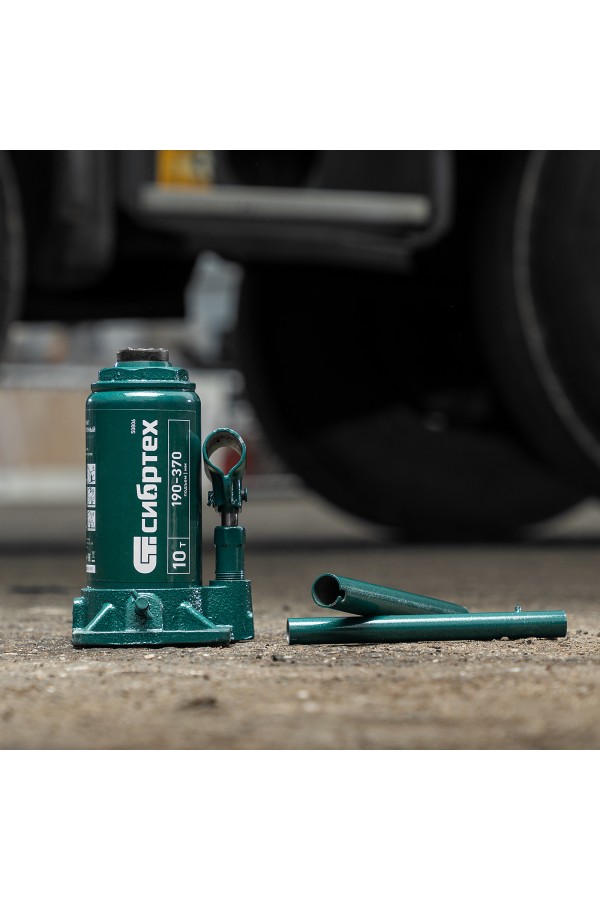 Домкрат гидравлический бутылочный, 10 т, 190-370 мм Сибртех