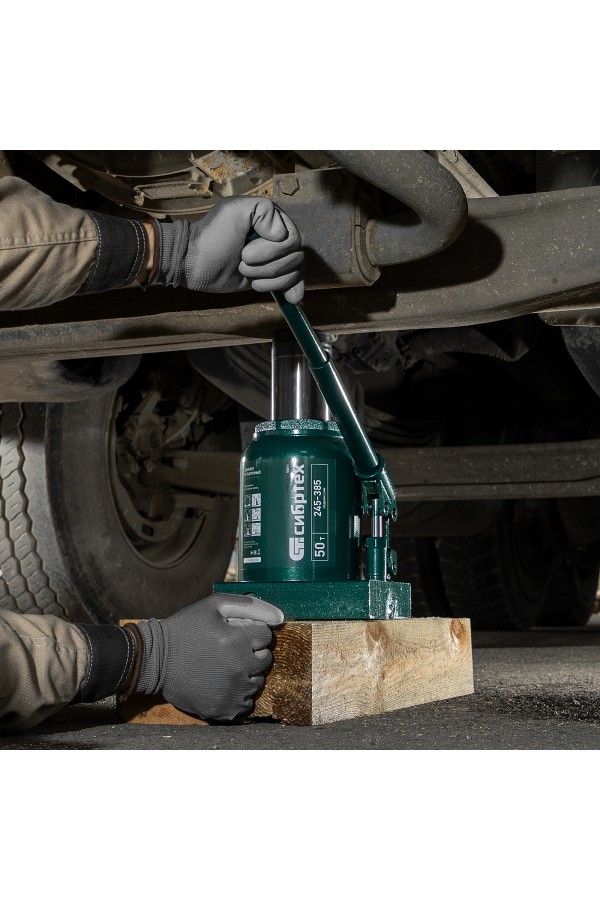 Домкрат гидравлический бутылочный, 50 т, 245-385 мм Сибртех