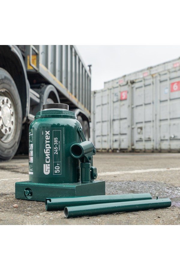 Домкрат гидравлический бутылочный, 50 т, 245-385 мм Сибртех