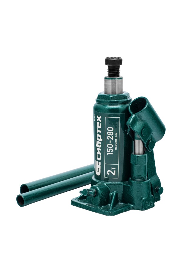 Домкрат гидравлический бутылочный, 2 т, 150-280 мм, в пласт. кейсе Сибртех