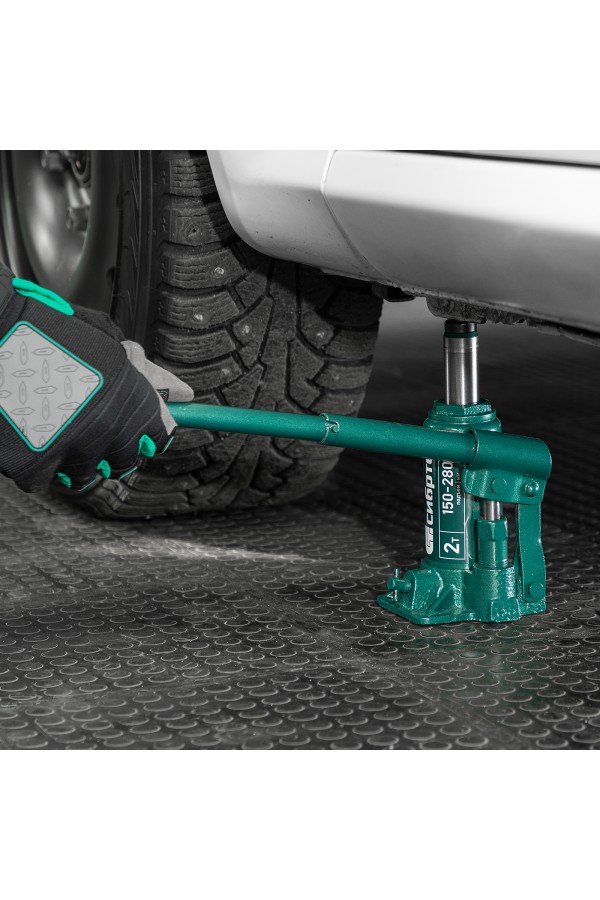 Домкрат гидравлический бутылочный, 2 т, 150-280 мм, в пласт. кейсе Сибртех