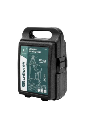 Домкрат гидравлический бутылочный, 3 т, 180-320 мм, в пласт. кейсе Сибртех