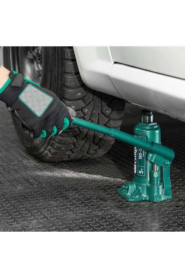 Домкрат гидравлический бутылочный, 5 т, 180-340 мм, в пласт. кейсе Сибртех