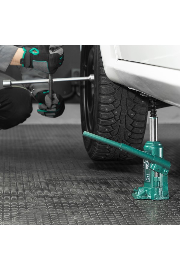 Домкрат гидравлический бутылочный, 5 т, 180-340 мм, в пласт. кейсе Сибртех