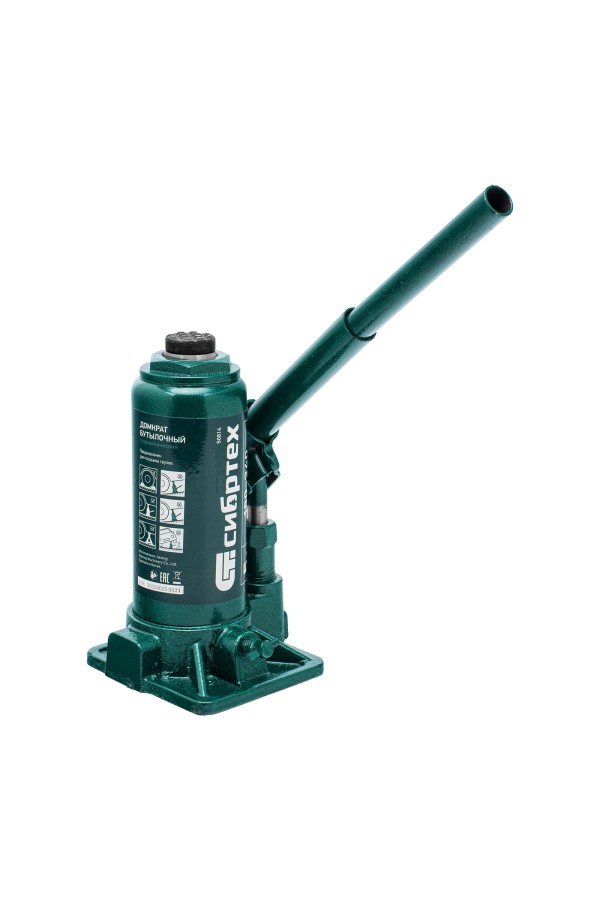 Домкрат гидравлический бутылочный, 5 т, 180-340 мм, в пласт. кейсе Сибртех