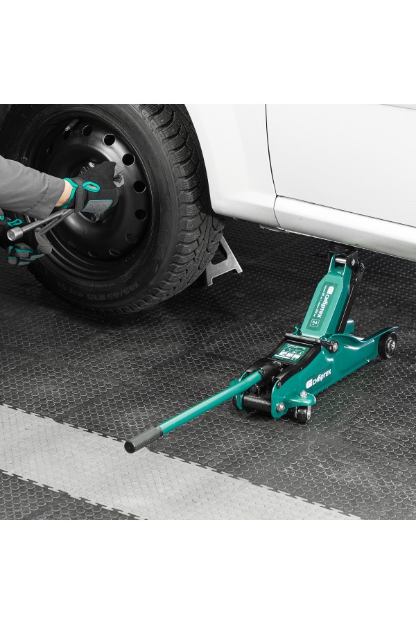 Домкрат гидравлический подкатной, 2 т, 85-330 мм, низкий подхват Сибртех