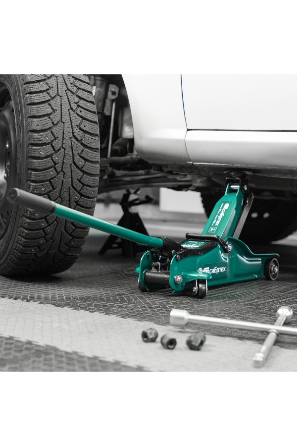 Домкрат гидравлический подкатной, 2 т, 85-330 мм, низкий подхват Сибртех