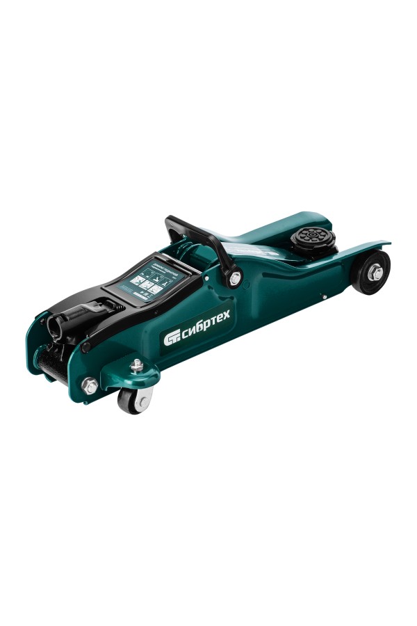 Домкрат гидравлический подкатной, 2 т, 85-330 мм, низкий подхват, в пласт. кейсе Сибртех