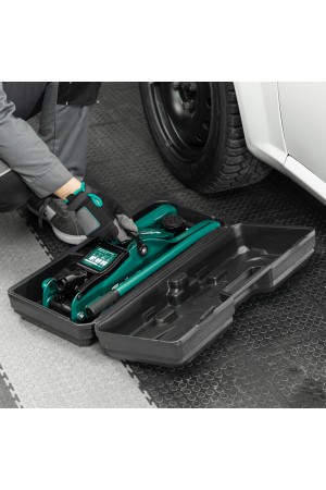 Домкрат гидравлический подкатной, 2 т, 85-330 мм, низкий подхват, в пласт. кейсе Сибртех