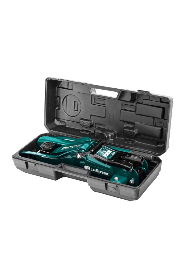 Домкрат гидравлический подкатной, 2 т, 85-330 мм, низкий подхват, в пласт. кейсе Сибртех