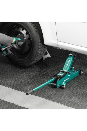 Домкрат гидравлический подкатной, 2 т, 85-330 мм, низкий подхват, в пласт. кейсе Сибртех