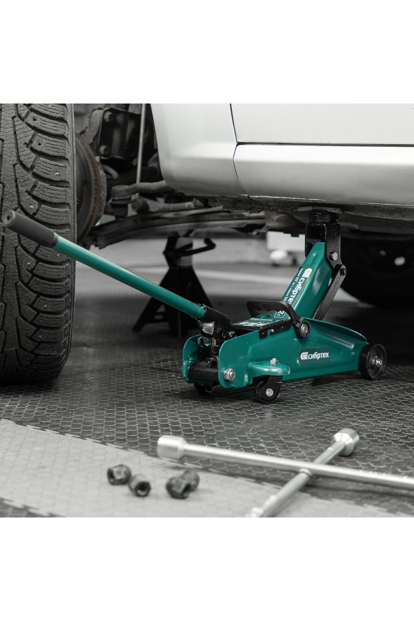 Домкрат гидравлический подкатной, 2 т, 127-330 мм Сибртех