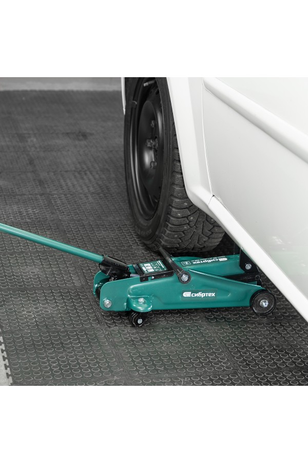 Домкрат гидравлический подкатной, 2 т, 127-330 мм Сибртех