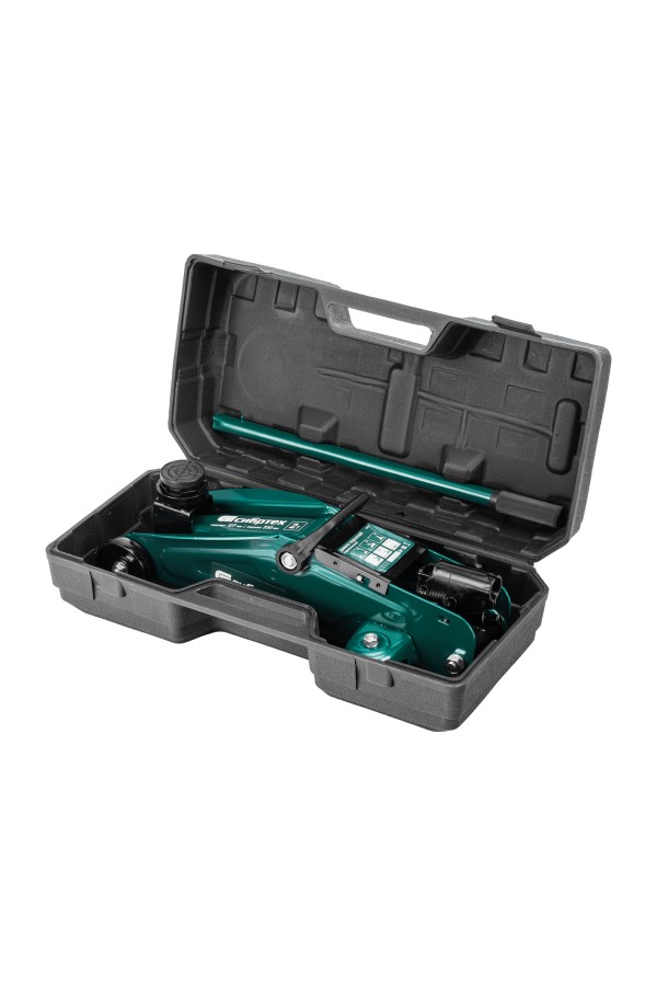 Домкрат гидравлический подкатной, 2 т, 127-330 мм, в пласт. кейсе Сибртех